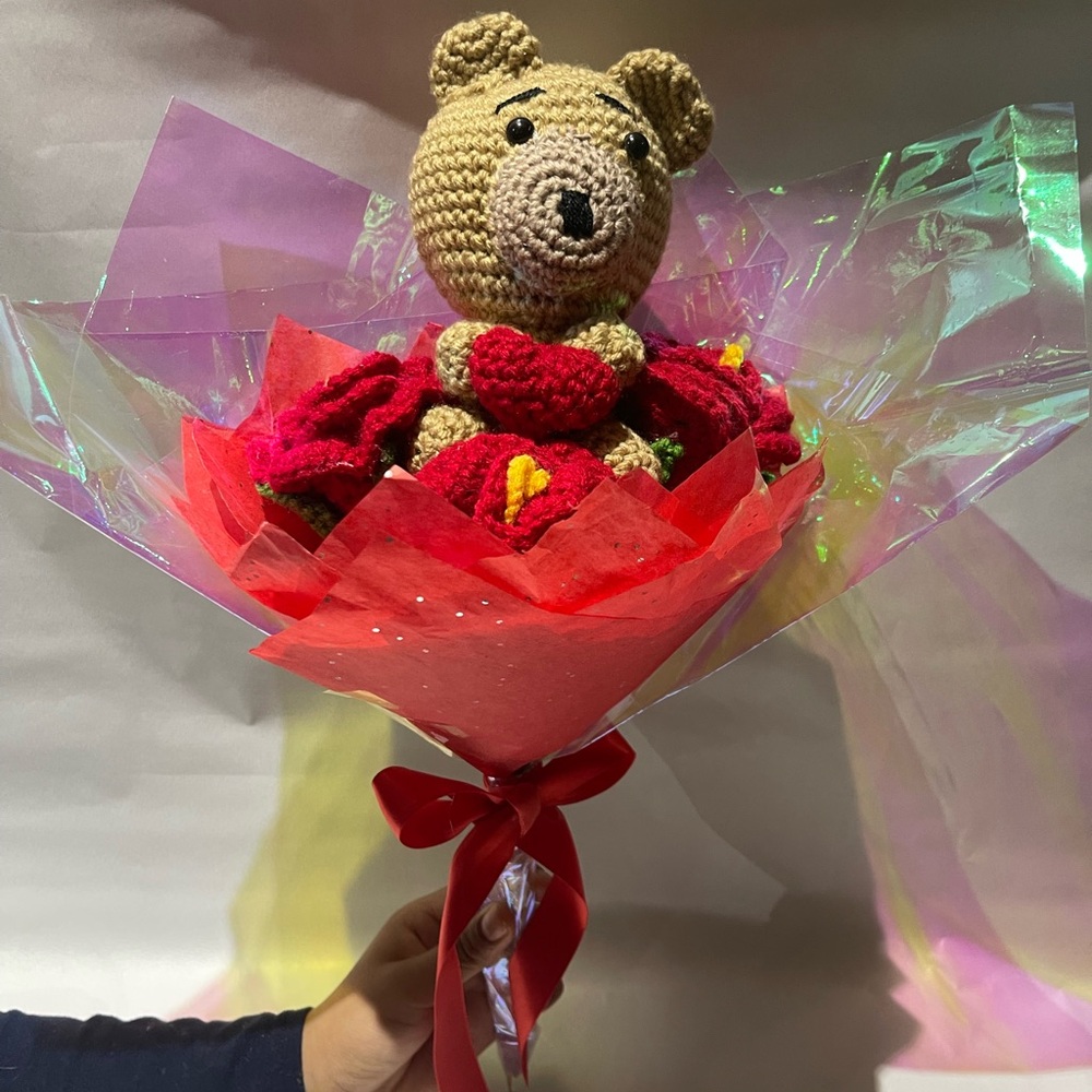 Handmade crochet bouquet